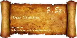 Hopp Szabina névjegykártya